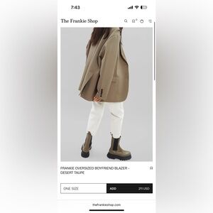 The Frankie Shop oversized blazer tan size s